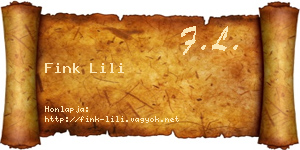 Fink Lili névjegykártya